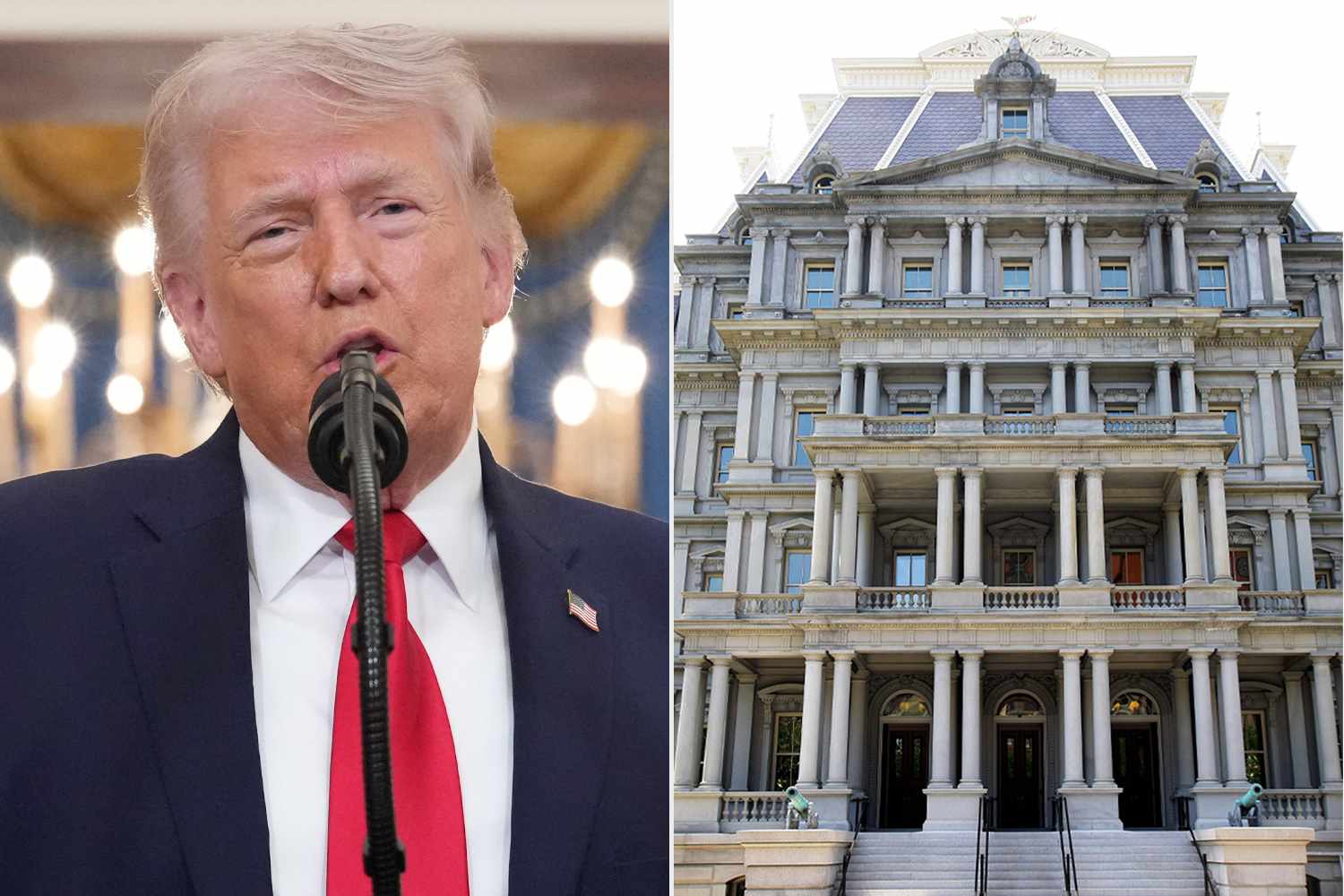 Trump floats โmagic paintโ plan for Eisenhower Executive Office Building as preservationists raise red flags